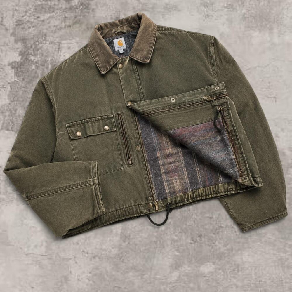 Carhartt Olive Green Men's Lined Duck Jacket